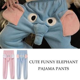Women's Pants Funny Women Autumn And Winter Cute A Ringing Couple With Pyjama Trunk Elephant J4Q7