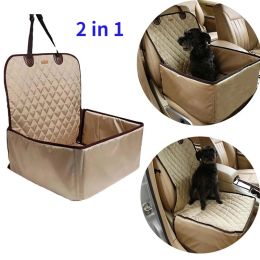 Carriers Dog Car Seat Cover 2 in 1 Carrier Durable Travel Bag Pet Bed with Safety Belt and Leash for Folding Cat Car Booster Seat Cover