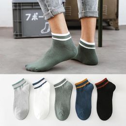 Men's Socks 10 Pairs/Lot Breathable Cotton Short Striped Style Invisible Male Boat Spring/Summer Daily Boy