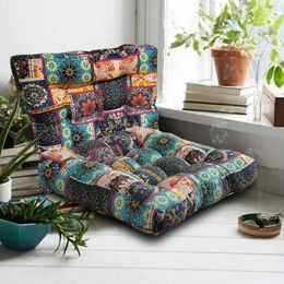Pillow Bohemian Printed Datura Floor Square Meditation Yoga Living Room Sofa Decorative Garden Restaurant