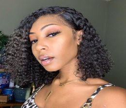 Human Hair Lace Front Bob Wigs Brazilian Curly Short Full Lace Wig with Baby Hair Side Part Glueless Lace Front Wig for Women7198004