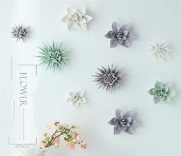 Modern Ceramic Lily Flower Wall Hanging Crafts Home Livingroom TV Background Wall Mural Decoration el Store Wall Ornamnets Y0809460140