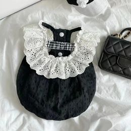 Fashion Spring Autumn Summer Elegant Dog Clothes Cat Puppy Black Lace Dress For Small Dog Princess Pet Skirt York Bichon Costume 240305