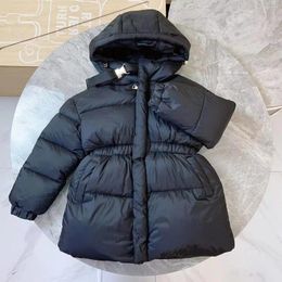 Down Coat Fashionable Girls' Winter Jacket Cotton 2024 Youth Hooded Long Children's Thickened Warm