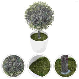 Decorative Flowers Home Decor Artificial Spherical Potted Plant Simulated Bonsai Decorate Fake Green Plants Realistic Office