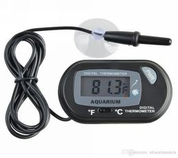 Mini Digital Fish Aquarium Thermometer Tank with Wired Sensor battery included in opp bag Black Yellow Colour for option shipp8099690