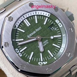 AP Watch Lastest Celebrity Watch Royal Oak Offshore Series 15710ST Qiao Shan Same Olive Green Mens Fashion Leisure Business Sports Mechanical Diving Watch