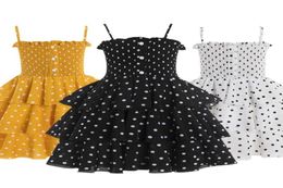 Girl039s Dresses Summer Sleeveless Dress For Girls Princess Sling Polka Dot Black White Cake Sundress Kid Children 38 Year Ele2621355