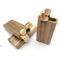 New One Hitter Dugout Pipe Kit Handmade Wood Dugout with Digger Aluminium One hitter Bat Cigarette Philtres Smoking Pipes DHB3425869090