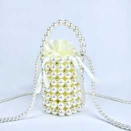 Cellphone Bags Small and High-end Handmade Diy Beaded Pearl Bag Pen Holder Handbag Woven Phone Crossbody Bag