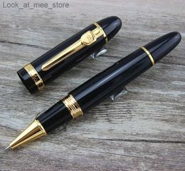 Fountain Pens Fountain Pens Jinhao 159 roller ball pen Black Lacquer Gold Trim Big Heavy Q240314