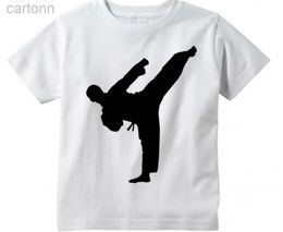 T-shirts Summer Karate KICK MMA SHOTOKAN Design T Shirt Kids Casual Short Sleeve Tops ChildrensCute Japanese Kanji T-Shirt ldd240314