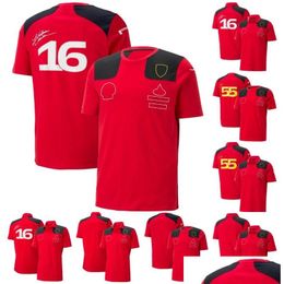Motorcycle Apparel 2023 New F1 T-Shirt Mens Shirts Forma 1 Red Team Short Sleeve T-Shirts Summer Racing Clothing Jersey Custom Drop De Otfxg