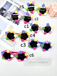 Girls candy Colour flowers applique sunglasses kids Silicone frame eyewear Summer kids Polarisation UV400 shade Glasses Z7168