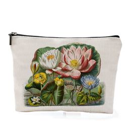 Cosmetic bags cases canvas printing purse fashion wash bags