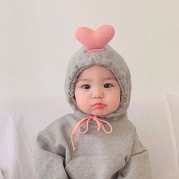 3579C born Clothes Hooded Bodysuit Autumn Winter Long-sleeved Baby Girl Clothes Love Climbing Clothes 240305