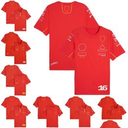 Motorcycle Apparel 2024 F1 Driver T-Shirt Forma 1 Mens Shirts New Season Red Team Uniform Clothing Racing Suit Motorsport Jersey Drop Otwz3
