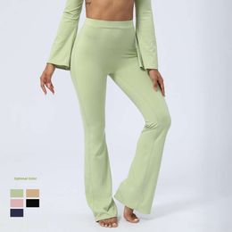 LU-327 Pantaloni Yoga Fitness a Gamba Larga Pantaloni Svasati ad Asciugatura Rapida Leggings da Ginnastica Sportivi per Allenamento di Danza per Donne