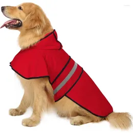 Dog Apparel Pet Waterproof Raincoat Jumpsuit Reflective Rain Coat Hooded Jackets Small Outdoor Clothes Supplies Dogs
