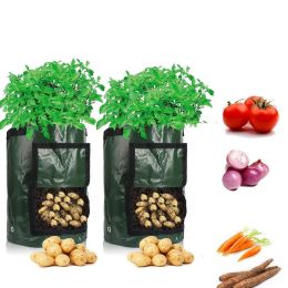 Bags Potato Cultivation Planting Woven Fabric Bags Garden Pots Planters Vegetable Planting Bags Grow Bag Farm Home Garden Tool D30