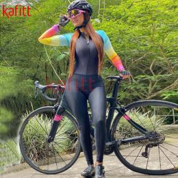 Capris Kafitt Macaquinho Ciclismo Feminino Women' Pants Retro Cycling Sweatshirt Suit Bodysuit Long Shirt Bicycle Racing Suit Bicicleta