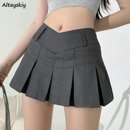 Skirts Summer Pleated Women Korean Style Cute Mini Skirt Vintage Sexy Low Waist Stylish Leisure Streetwear Girls Harajuku