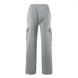 Men's Pants Loose Fit Trousers Comfortable Cargo With Multiple Pockets Elastic Waist Drawstring For Casual Wear Outdoor