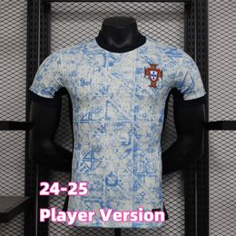 24 25 Portugal Soccer Jerseys 2024 2025 Player Version Red White Mens Uniforms Jersey Man Football Shirts