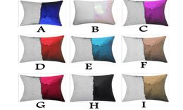 13 Styles DIY Sublimation Sequin Fashion Pillow Case Doule Side Reversible Mermaid Magic Home Office Cushion Decoration1402197