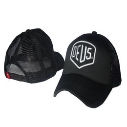 Deus Ex Machina Baylands Trucker Cap black Mototcycles hats mesh baseball cap casquette Strapback caps273l