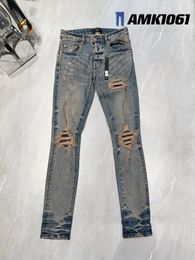 designer amirssNuovi jeans da uomo alla moda con osso laterale blu