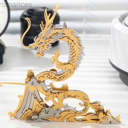 3D Puzzles MOKR Colour 3D Metal Puzzle Chinese Dragon Gift And Toys Puzzle For Kids Adults Learning Education DIY Jigsaw Model 240314