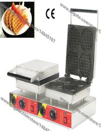 Commercial Use Non Stick 110v 220v Electric 115cm Dual Round Mini Waffle Maker Iron Baker Machine Mold Plate4720964