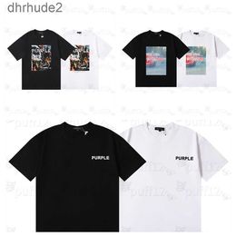 Purple Brand t shirt 2024ss Mens Designer t shirt Colourful Alphabet Print Graffiti cotton loose casual mens and womens short sleeve Tshirt High Street hip Hop sh 8LMU