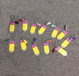 Pencil Keyring Favor Handmade Acrylic Tassel Keychain DIY Name Key Pendant Teacher Gift for Christmas6534746