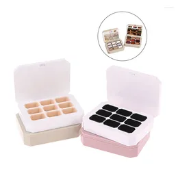 Storage Bottles Portable Plastic Square Eyeshadow Case 9 Grids Palette Eye Makeup Box Empty Dish Diy