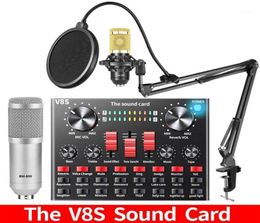 Microphones Bm 800 Microphone Studio Recording V8S Sound Card Kits Bm800 Condenser For Computer Phone Karaoke Singing Stream Mic15828433