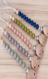 Silicone Chain Wood Clip Baby Nipple Holder Handmade Pacifier Clip Toddler Chewing Appease Chains7021120