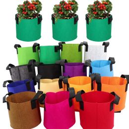 Bags 5/10PCS 15 Colours 120 Gallon Garden Grow Bags Flower Vegetable Aeration Planting Pot Container Planter Pouch With Handles