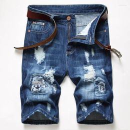 Men's Jeans European And American Denim Pants Hole Personalized Retro Ruined Trendy Summer High Quality Plus Size