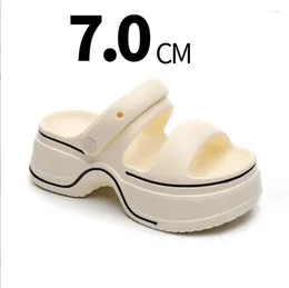 Dress Shoes 2024 Summer Women's Thick Sole High Heel Sandals EVA Female Elevated Casual Fashion Slippers Flip Flops