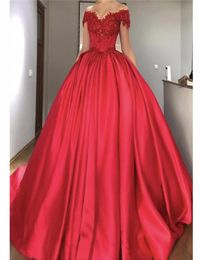 New Arrival Fashion Off the Shoulders Red Prom Dress Cheap Ball Gown Long Formal Evening Party Gown Custom Made Plus Size8308477