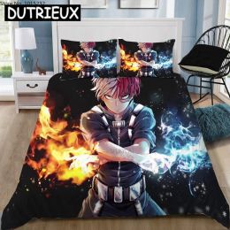 Set Shoto Todoroki Boku No Hero Academia 3D Bedding Set Printed Duvet Cover Set Queen King Twin Size Dropshipping Sheer Curtains