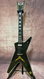 Custom Irregular Body Flamed Maple Top Green Colour Dean Dimebag Darrell Electric Guitar Rosewood fingerboard, available in stock