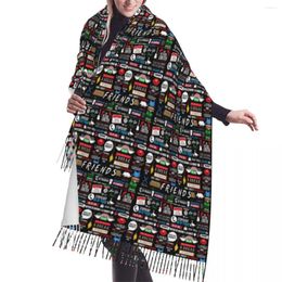 Scarves Friends Tv Show Collage Tassel Scarf Women Soft Fashion Versatile Female Shawls Wraps Ladies Winter Fall