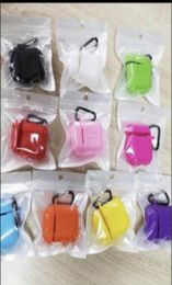 2 in 1 Apple Airpods 12 Silicone earphones Protector Cases upset Cover Earpod Case Antidrop With Hook bags packing5973435