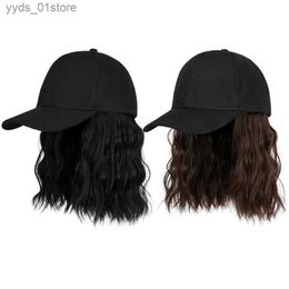 Ball Caps Wig Cs Women One-piece Fashion Wig Hat Short Curly Hair Wig Hats Kpop Trends Baseball Cs Casual Daily Bonnets Cotton Bonnet L240314