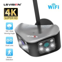 Control Ls Vision 8mp 4k 180° Ultra Wide View Angle Panoramic Wifi Dual Lens 4mp Ip Camera Outdoor Motion Detection Home Security Camera