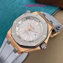 AP Watch Lastest Celebrity Watch Royal Oak Offshore 15711 Rose Gold Limited Edition Back Transparent Mens Fashion Leisure Business Sports Mechanical Diving Watch