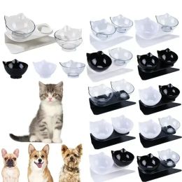Supplies Bowls Cat Neck Inclination Food Dogs Feeder Dish Double Bowl Water Slip Non Tilting Protector Pets For Pet Supplies Products